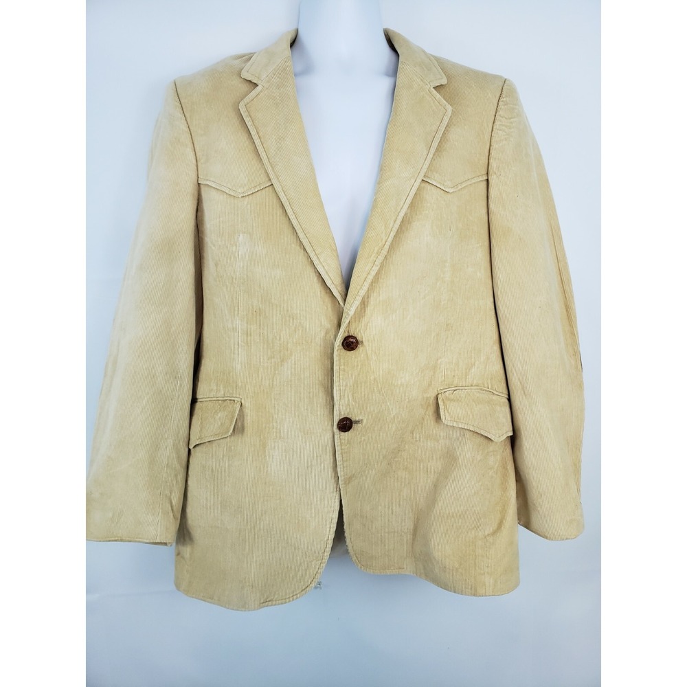 CCC Western Wear Men's Tan Corduroy Jacket Coat size L 42 Made in Poland X48‎